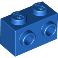 Lego kostka (kostička) 1x2 s nopy na jedné straně, modrá (6189191)